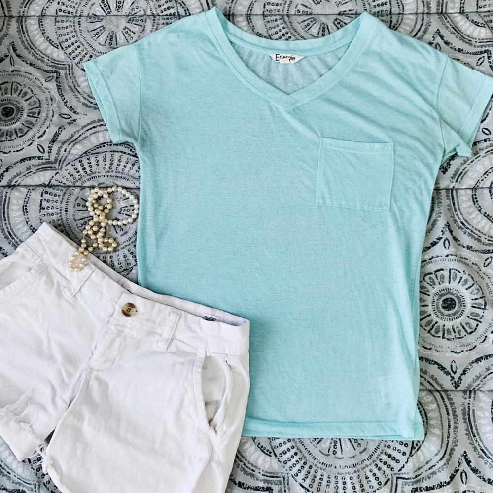 Energie Blue Pocket V-Neck